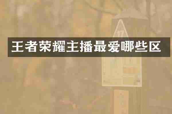 王者荣耀主播最爱哪些区