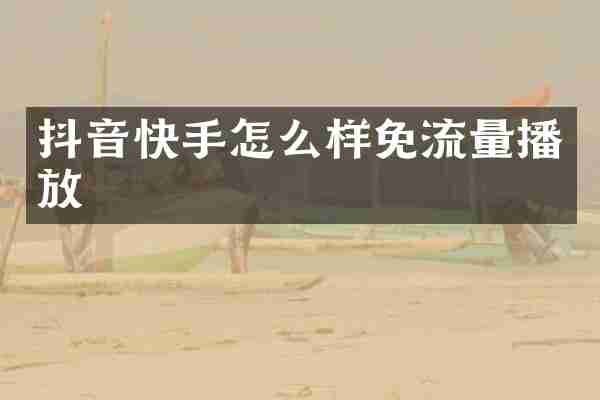 抖音快手怎么样免流量播放