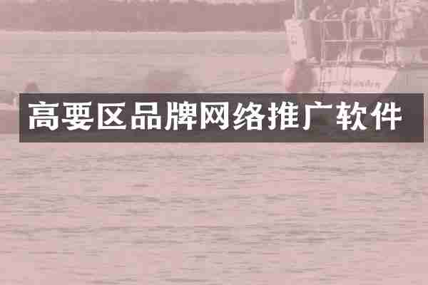 高要区品牌网络推广软件