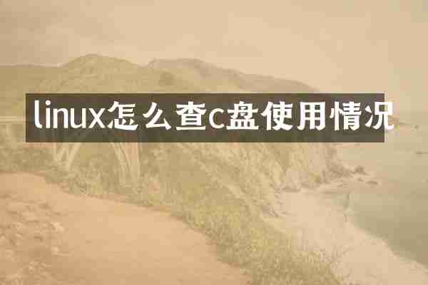 linux怎么查c盘使用情况