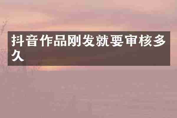 抖音作品刚发就要审核多久