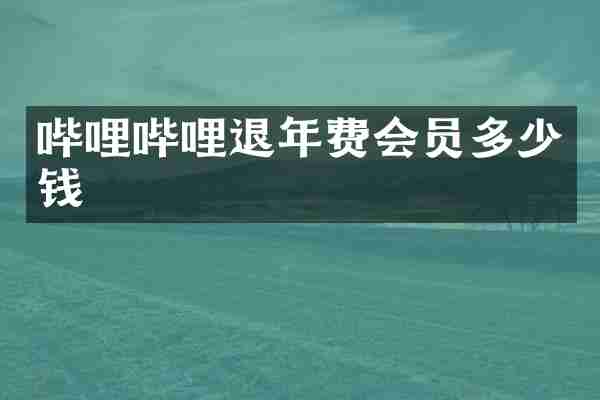 哔哩哔哩退年费会员多少钱