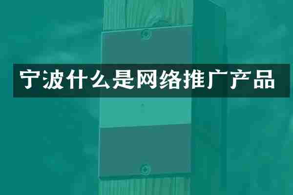 宁波什么是网络推广产品
