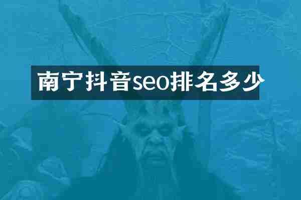 南宁抖音seo排名多少