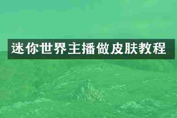 迷你世界主播做皮肤教程