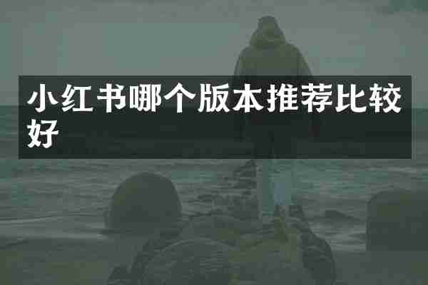 小红书哪个版本推荐比较好