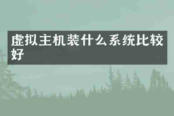 虚拟主机装什么系统比较好
