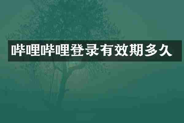 哔哩哔哩登录有效期多久