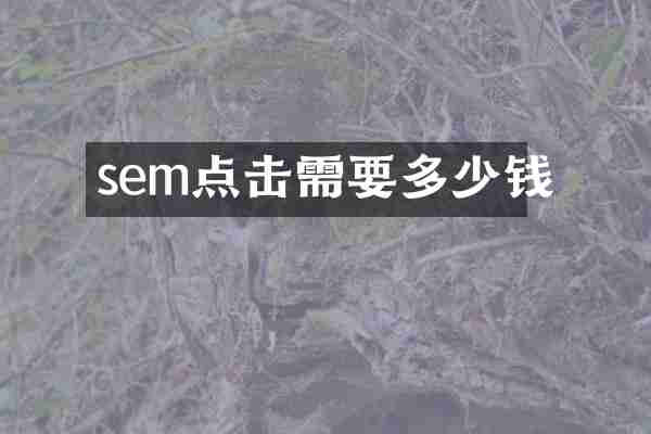 sem点击需要多少钱