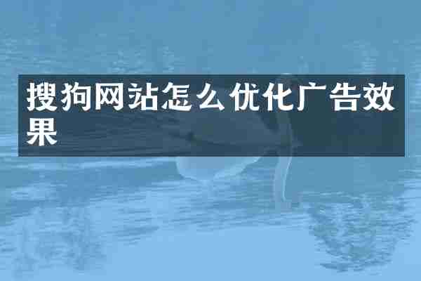 搜狗网站怎么优化广告效果