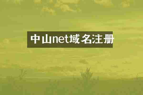 中山net域名注册