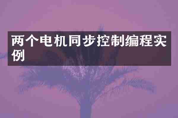 两个电机同步控制编程实例