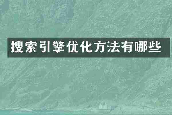 搜索引擎优化方法有哪些