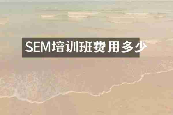 SEM培训班费用多少