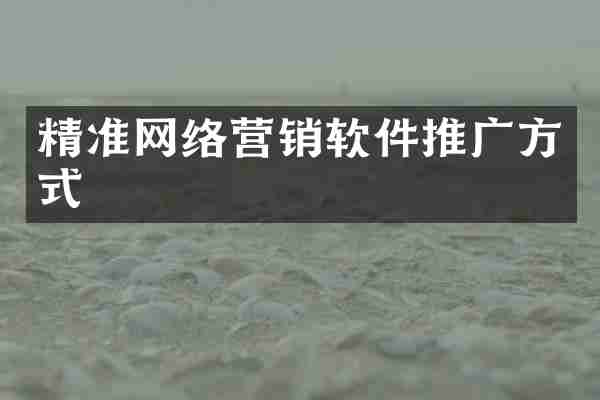 精准网络营销软件推广方式