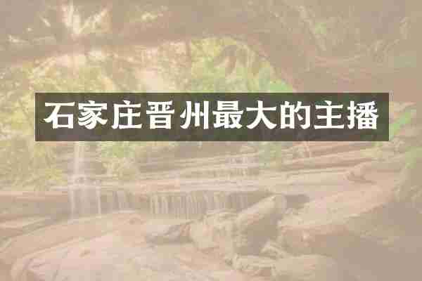 石家庄晋州最大的主播
