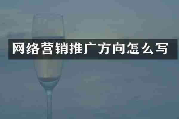 网络营销推广方向怎么写