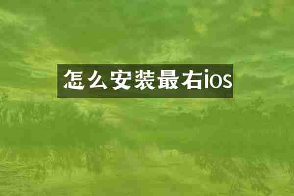 怎么安装最右ios