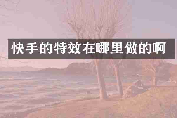 快手的特效在哪里做的啊