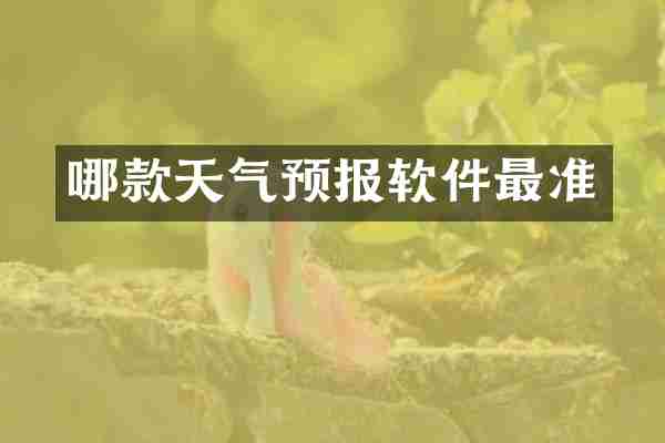哪款天气预报软件最准