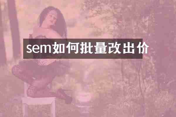 sem如何批量改出价