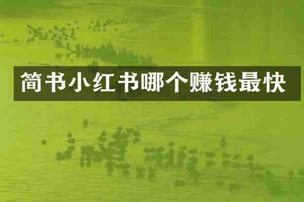 简书小红书哪个赚钱最快