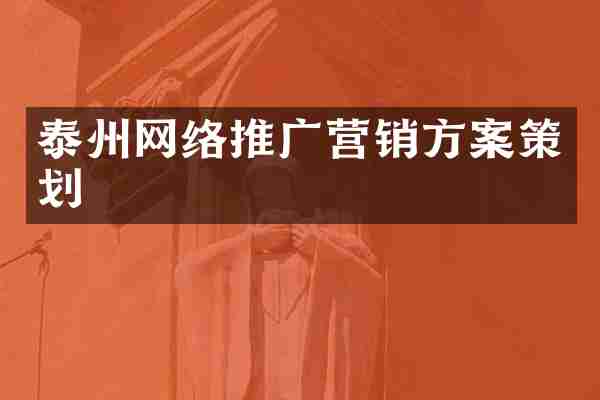 泰州网络推广营销方案策划