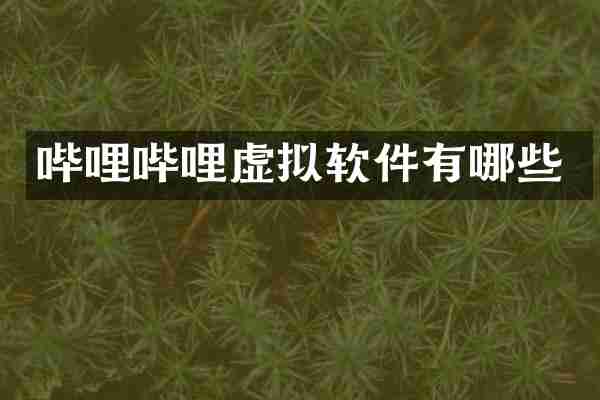哔哩哔哩虚拟软件有哪些