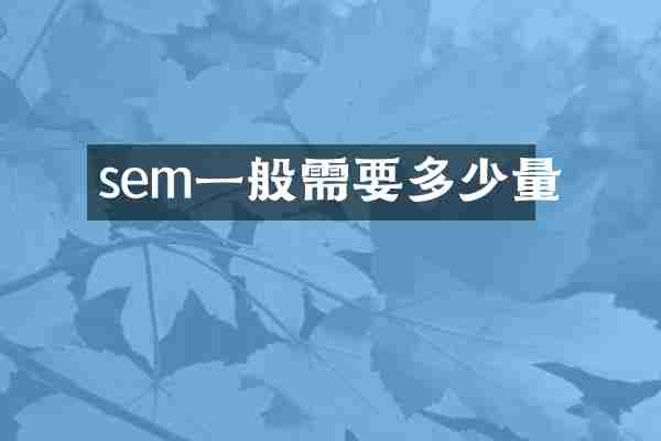 sem一般需要多少量