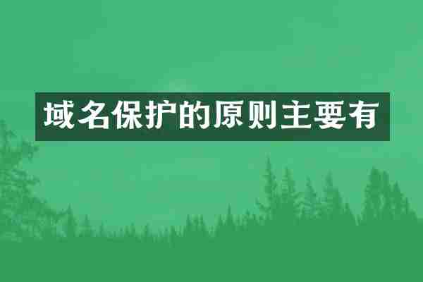域名保护的原则主要有