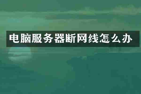 电脑服务器断网线怎么办