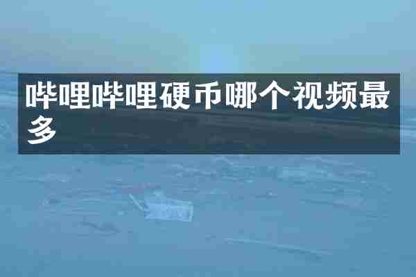 哔哩哔哩硬币哪个视频最多