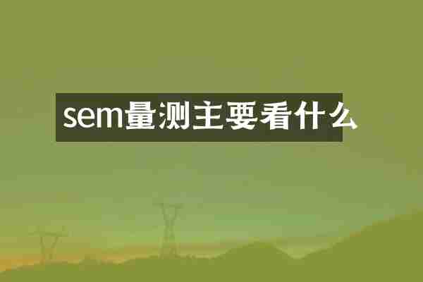 sem量测主要看什么