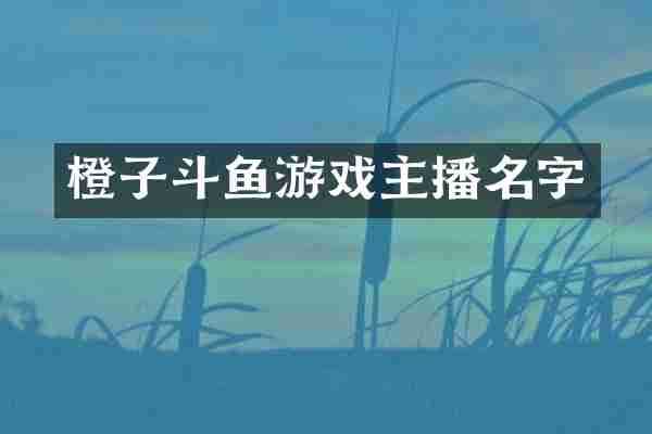 橙子斗鱼游戏主播名字