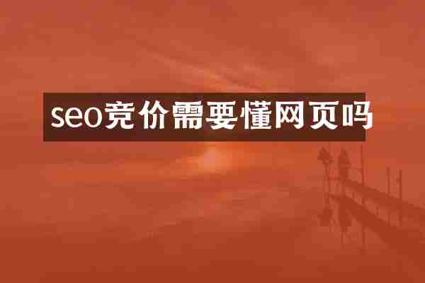 seo竞价需要懂网页吗