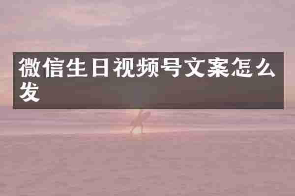 微信生日视频号文案怎么发