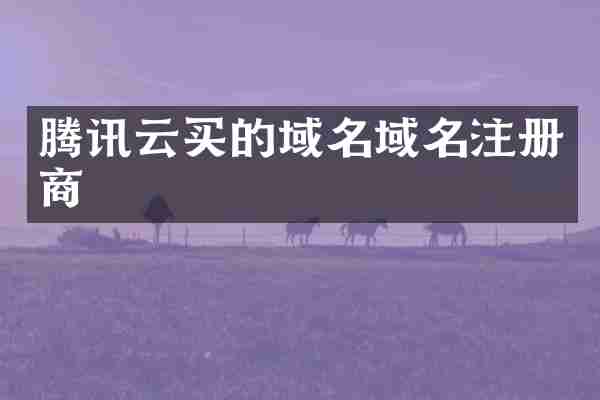 腾讯云买的域名域名注册商