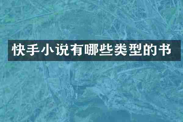 快手小说有哪些类型的书