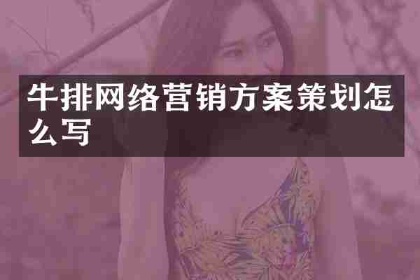 牛排网络营销方案策划怎么写