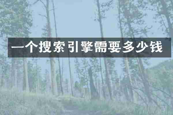 一个搜索引擎需要多少钱