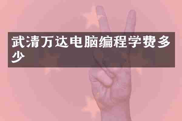 武清万达电脑编程学费多少