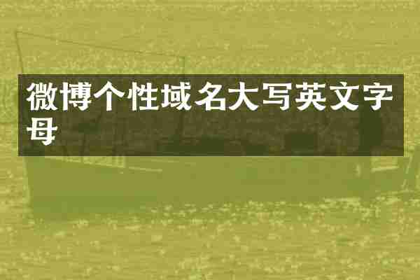 微博个性域名大写英文字母