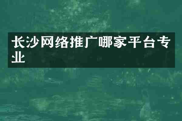 长沙网络推广哪家平台专业