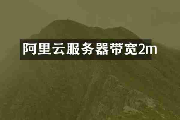 阿里云服务器带宽2m