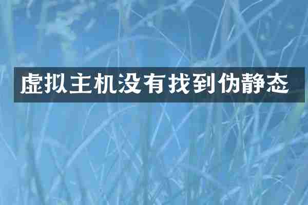 虚拟主机没有找到伪静态
