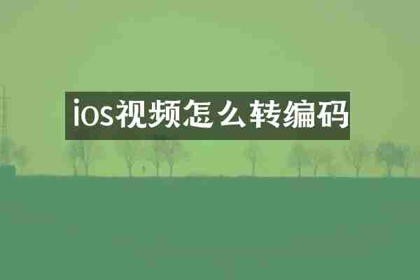 ios视频怎么转编码