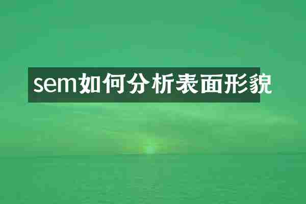 sem如何分析表面形貌