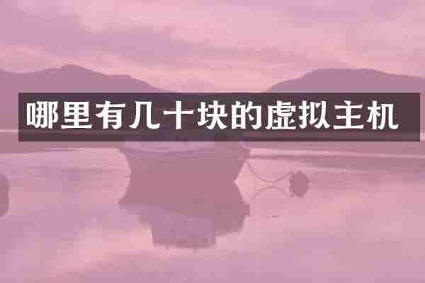 哪里有几十块的虚拟主机