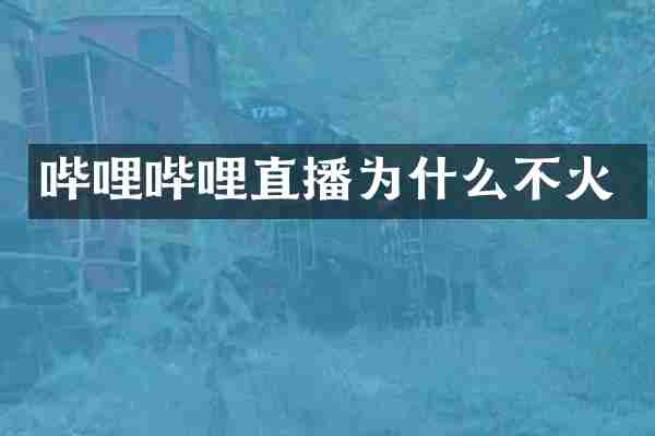 哔哩哔哩直播为什么不火