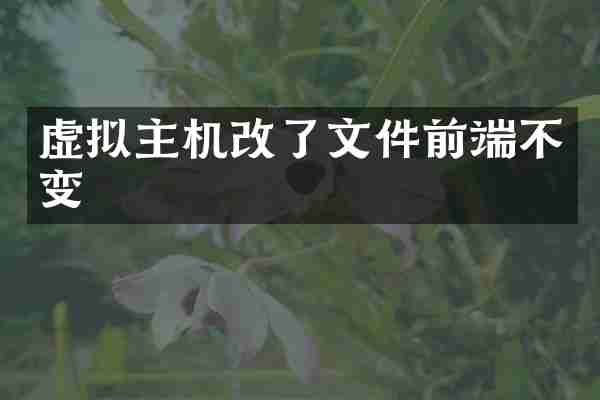 虚拟主机改了文件前端不变